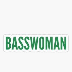 BASSWOMAN Cool Green Design for Female Bassists Sticker by guitarstreams