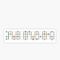 Ukulele Fretboard Bb Major Scale 12 Frets - Music Theory Design