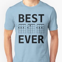 Best Dad Ever T-Shirt - Black Ukelele Chords Design for Fathers