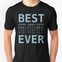 Best Dad Ever T-Shirt - Blue Ukelele Chords Design for Fathers