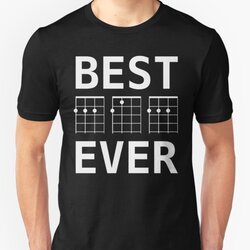 Best Dad Ever T-Shirt - White Ukelele Chords Design for Fathers