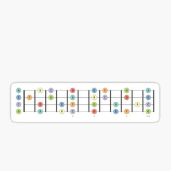Ukulele Fretboard C Major Scale 12 Frets - Music Theory Design