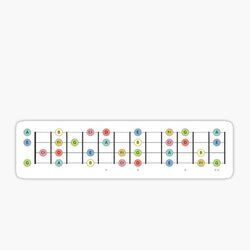 Ukulele Fretboard D Major Scale 12 Frets - Music Theory Design