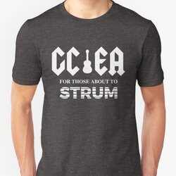 GCEA For Those About To Strum - Ukulele Rocker Design White