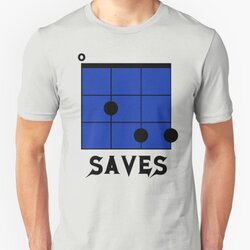 Gsus Saves - Ukulele Player Heavy Metal Blue/Black Design