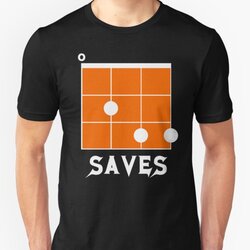 Gsus Saves - Ukulele Player Heavy Metal Orange/White Design