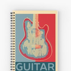 GUITAR Hope Poster Parody Design Spiral Notebook by guitarstreams