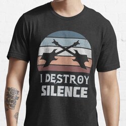 I Destroy Silence Retro Vintage Metal Guitar Lover Design