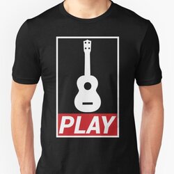 Play Ukulele - White Red Design For Uke Players