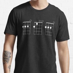 DAD Spelled with Ukulele Chords Fun White Design for Fathers