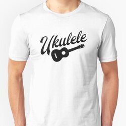 Ukulele Player Design Black Retro Handwriting & Uke Drawing