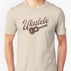 Ukulele Player Design Cognac Retro Handwriting/Uke Drawing